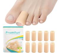 Silicone Toe Protectors - 10 Pack Silicone Toe Sleeve for Hammer Toes, Corns, Calluses, Blisters - Soft Gel Toe Tube Pads for Pain Relief(Beige)