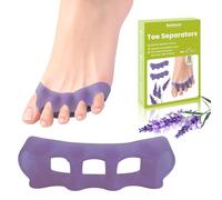 Silicone Toe Separators for Overlapping Toes - Bukihome 4 Pairs Bunion Corrector Toe Spacers for Men & Women Bent Toes - Hammer Toe Straighteners for Women, Foot Alignment, Yoga Practice - Lavender
