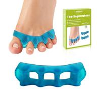 Silicone Toe Separators for Overlapping Toes - Bukihome 4 Pairs Bunion Corrector Toe Spacers for Men & Women Bent Toes - Hammer Toe Straighteners for Women, Foot Alignment, Yoga Practice - Blue