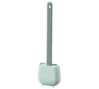 Silicone Toilet Brush and Holder Set, Deep Cleaning Bowl Toilet Brush with Soft Flexible Bristles and No-Slip Handle, Silicon Toilet Brushes with Base for Anti-drip