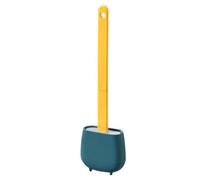 Silicone Toilet Brush Set With Holder - Hygienic Deep Cleaning Scrubber, Detachable Handle Soft Rubber Bristles | No Dead Angle Toilet Bowl Long Handle Bathroom Cleaning Tool Floor Standing Dr