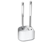 Silicone Toilet Brush Set with Long Handle No Dead Ends 2 Unshaped Brushes & Bases Efficient Household Cleaning Tools for Easy Toilet Maintenance