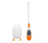 Silicone Toilet Brush with Holder, Cute Diving Duck Toilet Cleaner Brush for Bathroom (White)