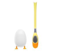 Silicone Toilet Brush with Holder, Cute Diving Duck Toilet Cleaner Brush for Bathroom (Yellow)