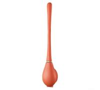 Silicone Toilet Brush with Holder Wall Mounted - Flat Head Deep Cleaner for Corners & Rim - Hygienic No Drip Design - Bathroom Scrubber Set White 42.5cm(orange)