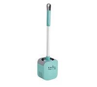 Silicone Toilet Brush with Ventilated Holder - Non-Scratch, Quick Drying, Long Handle, Wall Mount & Flexible Head,Bathroom Cleaning Tool.