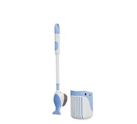 Silicone Toilet Brushes & Holders, Liquid filled toilet brush, 2-in-1 spray and brush, Suction Cup Base, Cartoon Design Cleaning for Toilet Bowl for Bathroom (Blue)