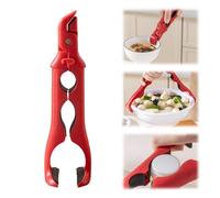 Silicone Tongs for Hot Air Fryer, Pizza Tray, 3-in-1 Airfryer Tongs, Hot Air Fryer & Can Opener, Kitchen Plate Tongs, Anti-scald Clip, Non-Slip for Pots, Bowls, Plates, Steamer