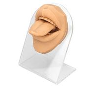 Silicone Tongue Model Lifelike Human Tongue Display with Acrylic Stand for Jewelry Display Teaching Aid and Piercing Practice (Skin Color)