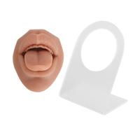 Silicone Tongue Mouth Model Tongue Piercing Practice Model for Beginners (Coffee)