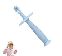 Silicone Toothbrush - 360° Teether, Food-Grade Soft Brush, Gentle Training Toothbrush with Suction Base | Safe Care for 6-12 Months and Toddllers Learning to Brush