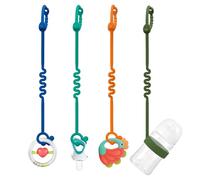 Silicone Toy Clips Baby - Adjustable Toy Straps and Baby Dummy Clip for Strollers, High Chairs, Cribs, Car Seats (4 Pcs)