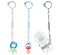 Silicone Toy Straps for Babies - 3 Pack Adjustable Stroller Straps Toys Sippy Cup Straps Stroller High Chair Car Seat Food Multicolor Item Lost Rope Toy Straps for Baby,Silicone Toy Strap