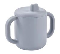 BÉABA Baby Training Cup, Toddler - Bottle & Cup Function, 100% High-Quality Silicone, Wide Handles for Easy Grip, Ergonomic Design, Soft Spout - Pebble