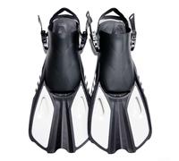 Silicone Training Fins with Adjustable Fit Tailored to Enhance Swim Technique (L/XL white)