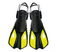 Silicone Training Fins with Adjustable Fit Tailored to Enhance Swim Technique (S/M yellow)