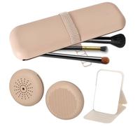 Silicone Travel Makeup Brush Holder, Beauty Blender Puff Case, Folding Mirror Small, Portable Travel Accessories, Cosmetic Powder Puff Makeup Brush Storage for Outdoor