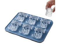 Silicone Tray, Creepy Skull Casting Moulds, Non-Stick, DIY, 3D Skull Silicone Trays, for Household Freezer, Cocktail, Bourbon, Drink, Juice, Chocolate, Soap