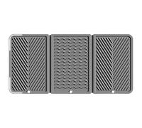 Silicone Tray Drying Mat, Silicone Tray Mat, Folding Non-Slip, Drain Pad, 22 x 11 Inch Heat-Resistant Protector, Multi-Sided Baking Tool for Preparing Kitchen Cans, More Than