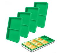 Silicone tray partition pad for freeze dryer trays, suited for Harvest Right Medium and Small sizes, enabling uniform portions and multiple food freezing simultaneously (4 pieces of green)