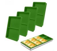 Silicone tray partition pad for freeze dryer trays, suited for Harvest Right Medium and Small sizes, enabling uniform portions and multiple food freezing simultaneously (Green 4 pieces)