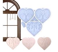 Silicone Tree Mould Heart Shape - 12.5 x 10.6 x 0.7 cm, 25 g, Milk White DIY Silicone Mould for Epoxy Resin, Concrete, Plaster, Clay Polymer, Food-Grade Resin Mould for Creative Jewellery and Art