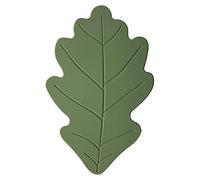 Silicone Trivet Mat Set of 2, Green Hot Pot Holder Hot Pads for Table and Countertop, Soft Rubber Multi-Use Oak Leaf Trivets for Hot Dish, Non Slip Coasters (Large, Oak Leaf)
