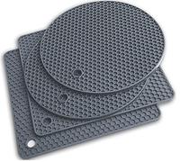 Silicone Trivet Mats - Pot Holders - Drying Mat Our potholders Kitchen Tools is Heat Resistant to 440°F, Non-Slip Durable Flexible Easy to wash and Dry and Contains 4 pcs by Q's INN.