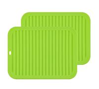 Silicone Trivets mat Smithcraft 9"X12" Big Multi-Purpose Drying Trivet Mat, Pot Holder, Waterproof, (Set of 2) Non Slip, Flexible, Durable, Dishwasher Safe Green