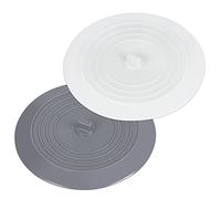 Silicone Tub Stopper, Drain Stopper Universal Bathtub Plug, 6 Inches Recyclable Sink Plug Drain Cover for Kitchen, Bathroom, Laundries, White and Gray (2 Pack)