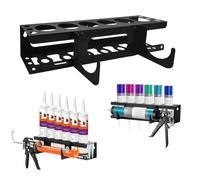Silicone Tube Storage Holder, Wall Mount Caulking Tube Storage Rack,Caulking Guns Metal Holder Van Tool Storage,Van Racking Accessories Holds 6 Tubes Caulking Nozzle