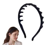 Silicone U Shape Headbands for Women, 2026 New Zig Zag High Cranium Non Slip Comb Headband with Teeth Non-Crackable Hair bands for Women's Hair Fashion Accessories (Black, 1 PC)