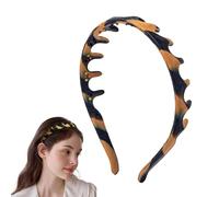 Silicone U Shape Headbands for Women, 2026 New Zig Zag High Cranium Non Slip Comb Headband with Teeth Non-Crackable Hair bands for Women's Hair Fashion Accessories (Amber, 1 PC)