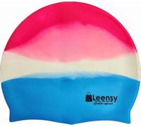 Silicone Unisex Swimming Cap, Swimming Cap Women and Men, Swimming Cap with Reinforced Edge, Soft and Resistant Cap (Pink + white + Turquoise)