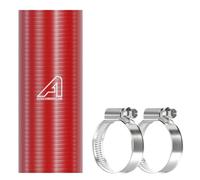 Silicone Universal Hose with Pipe Clips Red 22mm (7/8") ID x 350mm Long