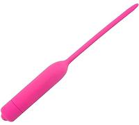 Silicone Urethral Plug Vibrating Urethral Sounds Penis Stretcher Dilator Male for Men Urethral Masturbation Pink(11cm)