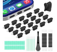 Silicone USB C Dust Plug with Phone Speaker Cover,5-in-1 31 Pack Charging Port Cover Cleaning Kit,Type C Anti Dust Plug for iPhone 15/16/17/Samsung Galaxy/One Plus/Google Pixel/All USB C-Port Devices