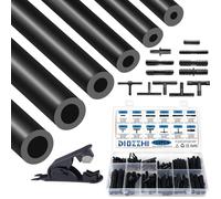 Silicone Vacuum Tubing Hose with 12 Sizes 122PCS Nylon Connector, 3/4/5/6/8/10mm ID 2M 6PCS High Performance 130PSI Automotive Replacement 3mm Thickness Black Silicone Vacuum line Kit