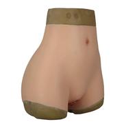 Silicone Vagina Pants Butt Lifter Fake Underwear Enhancer Men Boxers Hidding Gaff Thong for Transgender Drag Queen(Nude,Small)