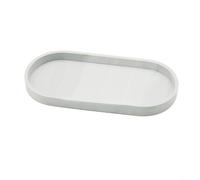 Silicone Vanity Tray Non-Slip Bathroom Counter Organiser for Soap Dispenser & Cosmetics - Shatterproof Storage Plate 25x11x2cm(White B)