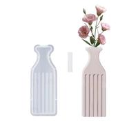 Silicone Vase Mold Easy Demolding Craft Molds Geometric Crafting for Unique Hand-Making Simple Vase Crafting Striped Resin Jewelry Tool Mold