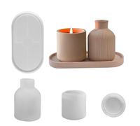 Silicone Vase Mold Set for Plaster and Resin, DIY Cement Flower Pot Casting Molds, Non Stick Reusable Craft Tool for Home Decor
