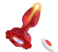 Silicone Vibrating Butt Plug Light Up Anal Plug Toy with 10 Vibration Modes, G Spot Vibrating Stimulator for Men Women Prostate Massager with Colorful Lighting