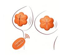 Silicone Vibrating Nipple Clamps for Women, Adjustable Lightweight Nipple Toys with 10 Vibration Modes, Invisible Design Rechargeable Vibrator for Couples (Orange)