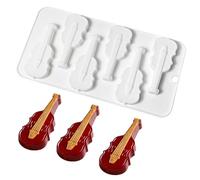 Silicone Violin Mold | 6 Cavity Violin Shape Fondant Chocolate Molds | Music Theme Fondant Molds, Guitar Musical Instruments Violin Candy Mold for Cake Decoration Cupcake Topper