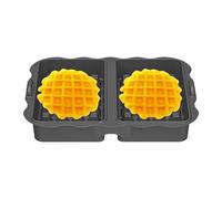 Silicone Waffle Mould - Non-Stick Coating 2 Cavity Waffles Bread Mould for Family Meals Snack and Party - Home Kitchen Breakfast Brunch Weekend
