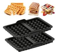 Silicone Waffle Moulds Pan 2PCS Waffle Maker Insert Silicone Muffin Cases Pancake Waffle Muffin Cake Mould Waffle Mold Bakeware, Compatible with Ninja Air Fryer AF300EU AF400EU AF451EU AF500DE SL400EU