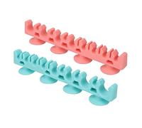 Silicone Wall Mounted Makeup Brush Drying Rack | Self absorption suction cups, multifunctional design, soft silicone material, trendy and blue colors