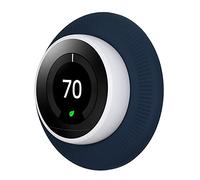 Silicone Wall Plate Cover for Google Nest Learning Thermostat 1st/2nd/3rd Bracket Mount | Easy Installation | Fingerprint Resistant | Elegant Design Navy