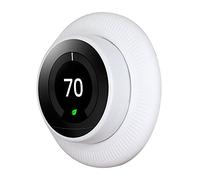 Silicone Wall Plate Cover for Google Nest Learning Thermostat 1st/2nd/3rd Bracket Mount | Easy Installation | Fingerprint Resistant | Elegant Design (White)